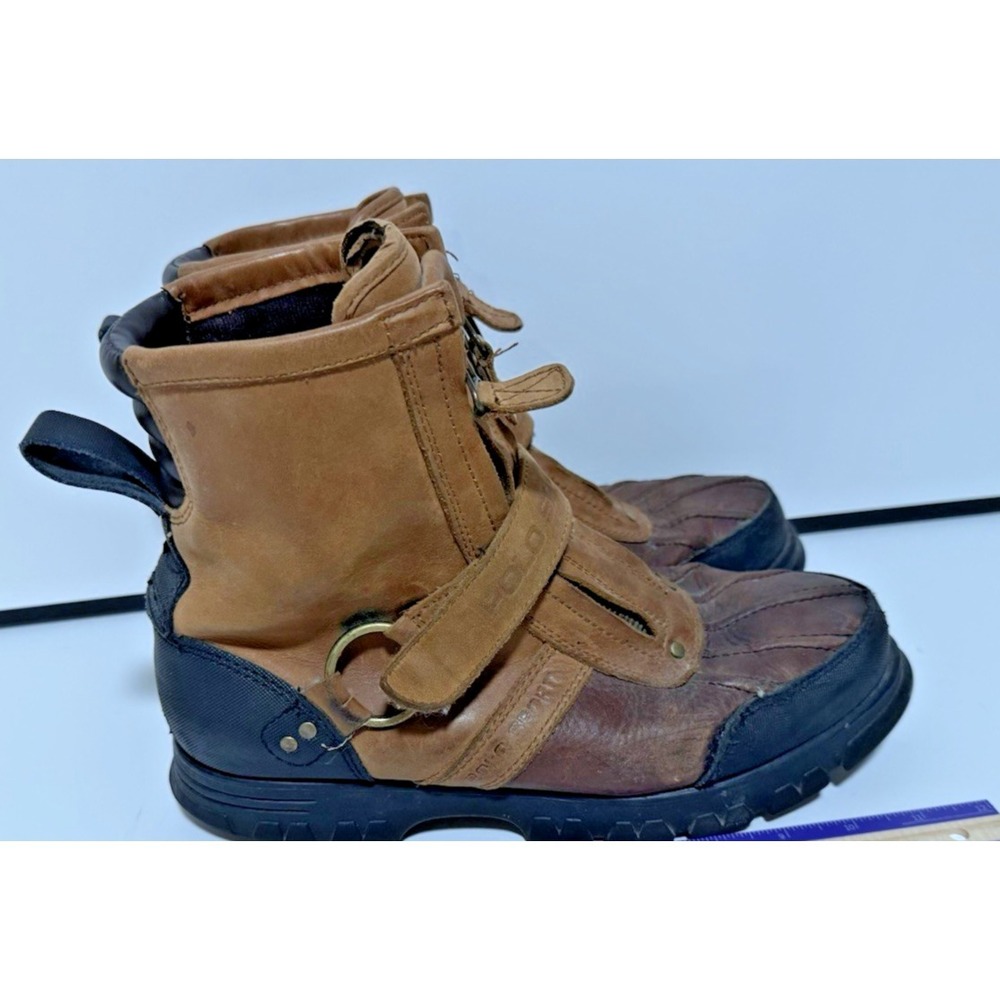 Polo Sport Ralph‎ Lauren Leather Duck Boots Brown Y2K Gorpcore 9D